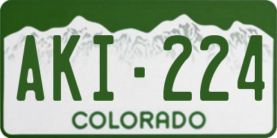 CO license plate AKI224