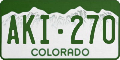 CO license plate AKI270