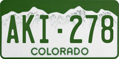 CO license plate AKI278