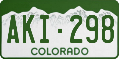 CO license plate AKI298