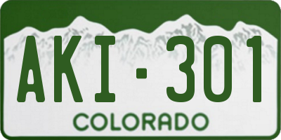 CO license plate AKI301