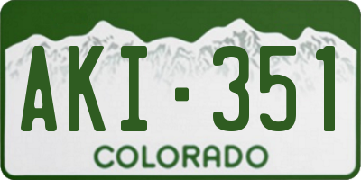 CO license plate AKI351