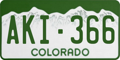 CO license plate AKI366