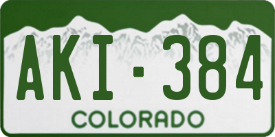 CO license plate AKI384