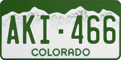 CO license plate AKI466