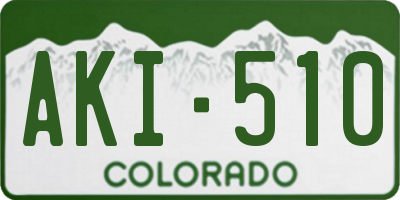CO license plate AKI510