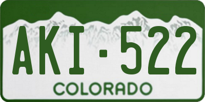 CO license plate AKI522