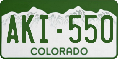 CO license plate AKI550