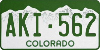 CO license plate AKI562