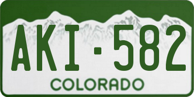 CO license plate AKI582