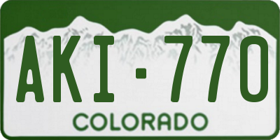CO license plate AKI770