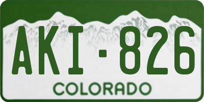 CO license plate AKI826