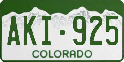 CO license plate AKI925