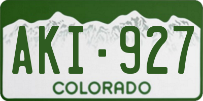 CO license plate AKI927