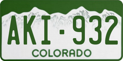CO license plate AKI932