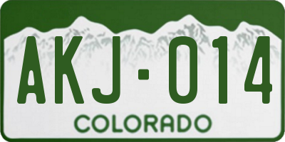CO license plate AKJ014