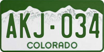 CO license plate AKJ034