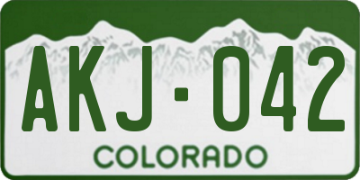 CO license plate AKJ042