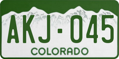 CO license plate AKJ045
