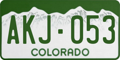 CO license plate AKJ053