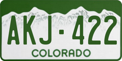 CO license plate AKJ422
