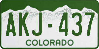 CO license plate AKJ437