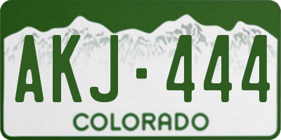 CO license plate AKJ444