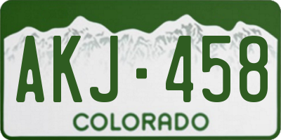 CO license plate AKJ458