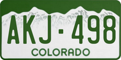 CO license plate AKJ498