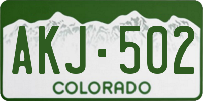 CO license plate AKJ502