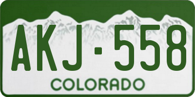 CO license plate AKJ558