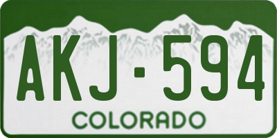 CO license plate AKJ594