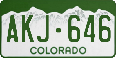 CO license plate AKJ646