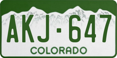 CO license plate AKJ647