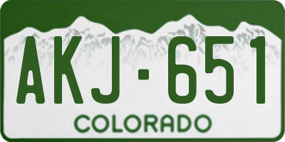 CO license plate AKJ651
