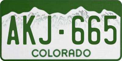 CO license plate AKJ665