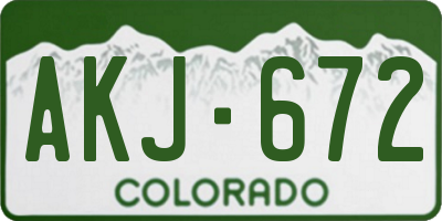 CO license plate AKJ672