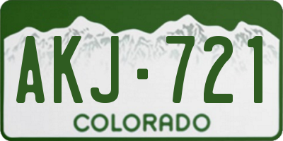 CO license plate AKJ721