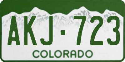 CO license plate AKJ723