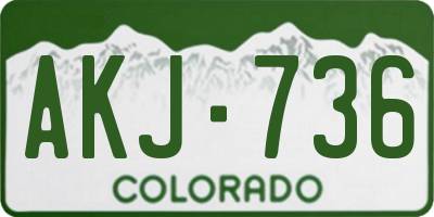 CO license plate AKJ736