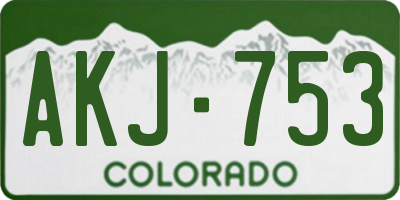 CO license plate AKJ753