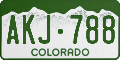 CO license plate AKJ788