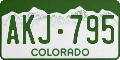 CO license plate AKJ795