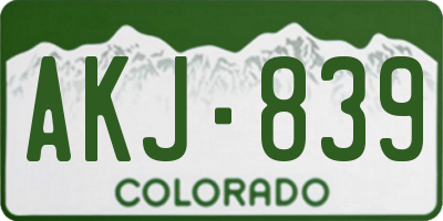 CO license plate AKJ839
