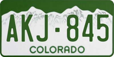 CO license plate AKJ845