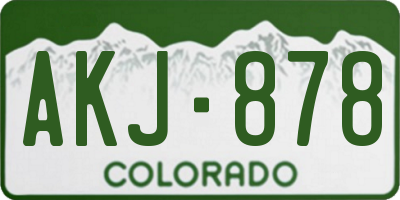 CO license plate AKJ878