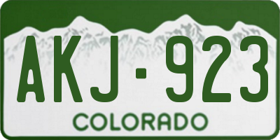 CO license plate AKJ923