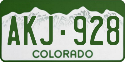 CO license plate AKJ928