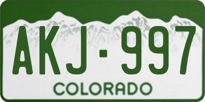 CO license plate AKJ997