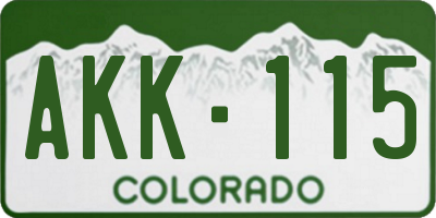 CO license plate AKK115